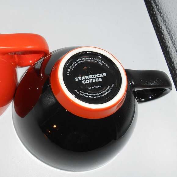 STARBUCKS 2007 HALLOWEEN MUG SET JACK O’ LANTERN BLACK ORANGE PUMPKIN 10 OZ CUP - Picture 8 of 12